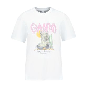 Ganni Cotton Jersey T-Shirt - White