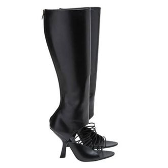 Ferragamo Altaire Strappy Leather Knee-High Boots, Size 7 C