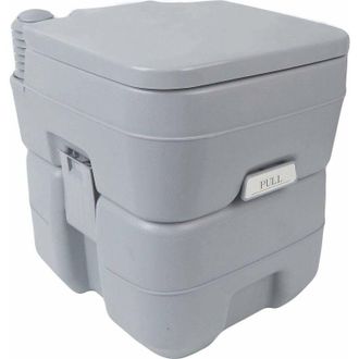 Costway Inodoro Port&aacute;til Con Tapa Para Camping Viaje M&oacute;vil Wc Exterior Con Extra&iacute;ble Tanque De Aguas Residuales 20 L Y Tanque De Agua Dulce 10 L