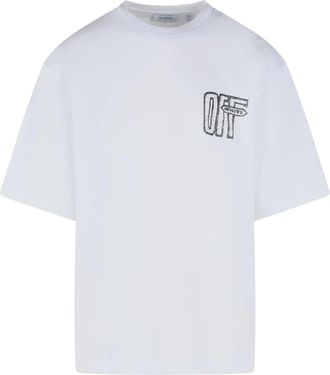 Off-white Motion Arrow Cotton T-Shirt with Distinctive Logo Print