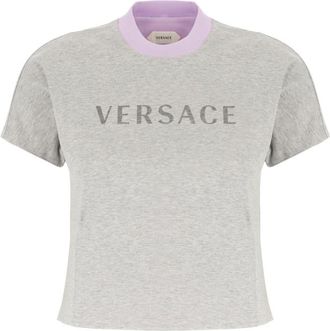 Versace Light Grey Logo Crew Neck T-Shirt