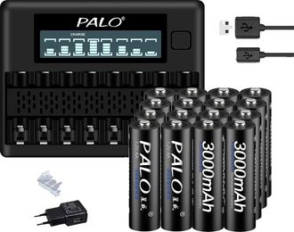 OEM Bater&iacute;as Recargables Aa Ni-mh De 1,2 V, Capacidad De 3000 Mah, Tecnolog&iacute;a Ni-mh, 16 Bater&iacute;as Aa Y 1 Cargador