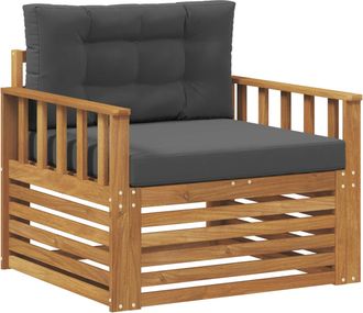 vidaXL Sof&aacute; De Exterior Madera De Acacia S&oacute;lida Y Poli&eacute;ster Vidaxl