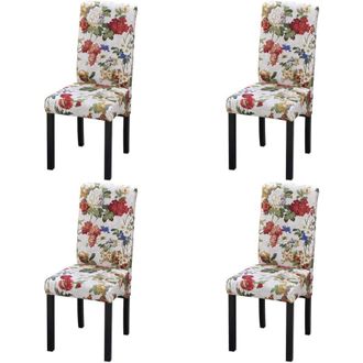 vidaXL Vidaxl - Sillas De Comedor 4 Unidades Tela Multicolor