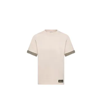 Moncler Moncler Crochet-trimmed Cotton Logo T-shirt, Women, White, Size: Xl