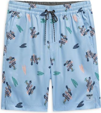 Hurley Roadsign Volley Swim Trunks in Mystic Blue at Nordstrom Rack, Size X-Large