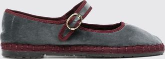 Flabelus Georgina Bicolour Velvet Mary Jane Ballet Flats with Strap