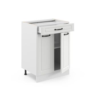 Vicco Mobiletto Base Per Cucina R-line, Bianco Casa Di Campagna, 60 Cm Con Cassetto, Senza Piano Di Lavoro Vicco