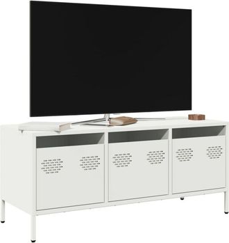 vidaXL Vidaxl - Mueble Para Tv Acero Laminado En Fr&iacute;o Blanco 101,5x39x43,5 Cm