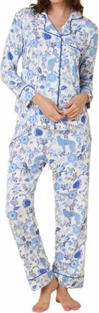 The Cats Pajamas Soiree Pima Knit Pajama Set In Blue