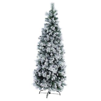 BIZZOTTO Bizzotto - Albero di natale innevato Praga Slim in pvc di Altissima qualit&agrave; + Flock -210 cm