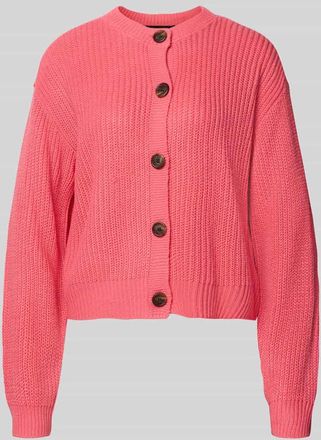 Vero Moda Regular Fit Strickjacke mit einreihiger Knopfleiste Modell LEA in Koralle, Gr&ouml;&szlig;e XL