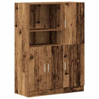 Berkfield Home 2 Piece Kitchen Cabinet Set Old Wood Engineered Wood in Brown