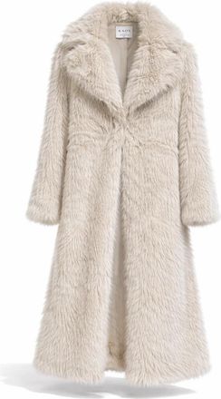 Kaos Kasha Lange Jas van Imitatiebont - Heren - Jassen - Beige - S - Polyester - Jassen