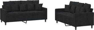 vidaXL Vidaxl - Set di Divani 2 pz con Cuscini Nero in Velluto