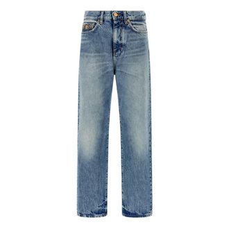 Versace Straight Fit Jeans, male, Blue, W32, Pencil Jeans