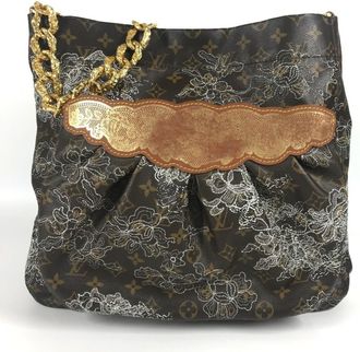 Louis Vuitton Argent Brown White Monogram Canvas Shoulder Bag Tote Bag (Pre-Owned)