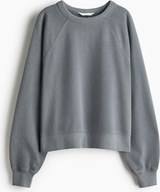 H&M Oversized Sweatshirt aus Baumwolle - Grau