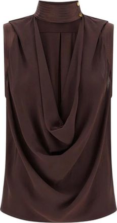 Elisabetta Franchi Shirts - Dames - Blouses - Bruin - M - Overhemden