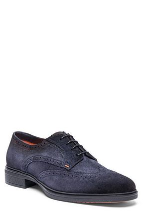 Santoni Easy Wingtip Derby in Blue at Nordstrom, Size 13