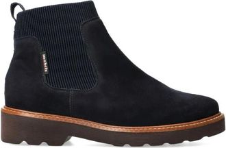 Mephisto Blauwe Ergonomische Wijde Enkellaars - Dames - Chelseaboots - Blauw - 35 1/2 EU - Leer - Schoenen