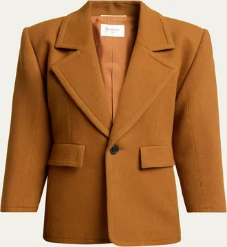 Saint Laurent Brushed Wool Single-Breasted Jacket