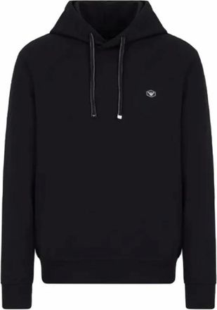 Armani Hoodie met logopatch - Heren - Hoodies - Zwart - S - Katoen - Hoodies & sweatvesten