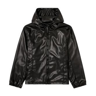 Diesel Hooded Faux Leather Jacket - Heren - Jassen - Zwart - L - Leer - Jassen