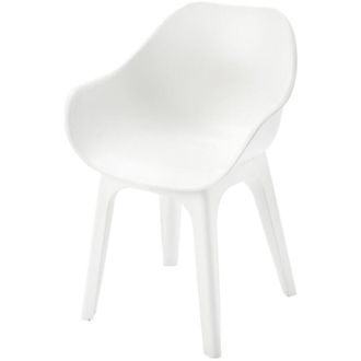 Dmora Dmora - Sedia da esterno 0, Seduta da giardino, Sedia per tavolo da pranzo, Poltrona outdoor, 100 % Made in Italy, Cm 55x50h81, Bianco