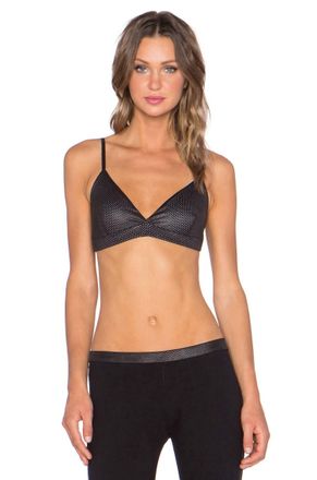 Monrow Perforated Bra In Black
