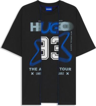 HUGO BOSS Cotton-jersey T-shirt with layered effect