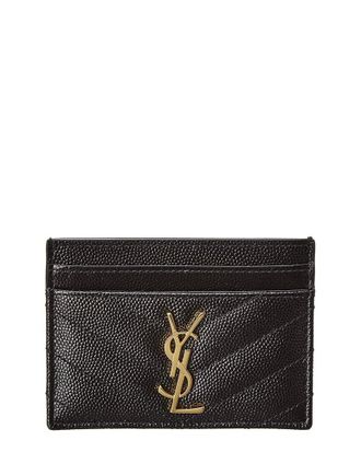 Saint Laurent Monogram Matelasse Grain De Poudre Embossed Leather Card Case