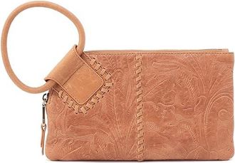 Hobo Sable Wristlet Womens Wallet Saddle Tooled Emboss, Leather