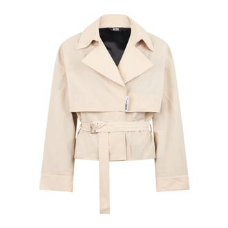 GCDS Gcds - Nylon Riem Korte Trenchcoat - Dames - Mantels - Beige - Maat: XL Nylon