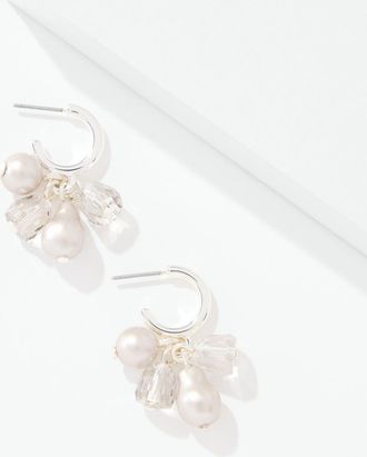 Talbots Pearly Drop Earrings - Opal Grey/Shiny Silver - 001 Talbots