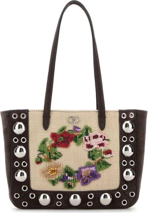 Valentino Garavani Brown Suede NellcaTe Shoulder Bag