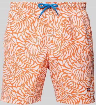 Napapijri Badehose mit elastischem Bund und Tunnelzug in Orange, Größe XXL