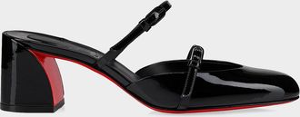 Christian Louboutin 55mm Jane Nina Patent Leather Mary Jane Mule Pumps