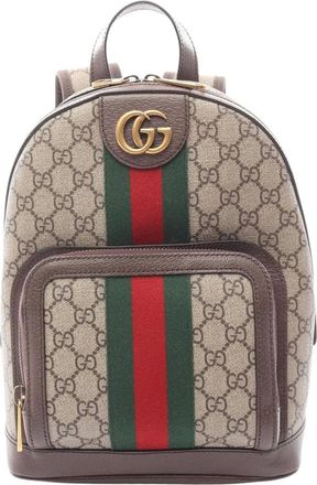 Gucci 2016-2025 Small GG Supreme Ophidia Web backpack - Brown