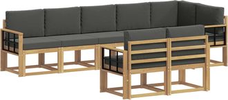 vidaXL Conjunto De Sof&aacute;s De Exterior 8 Uds. Blanco Y Antracita Vidaxl
