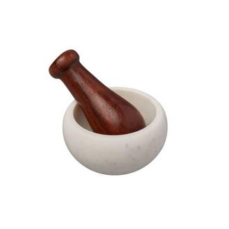Be Home White & Wood Mortar & Pestle in Marble at Nordstrom