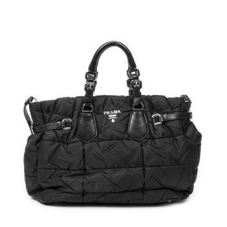Prada Pre-owned Womens Convertible Shopper Tote Shoulder Bag - Black - One Size