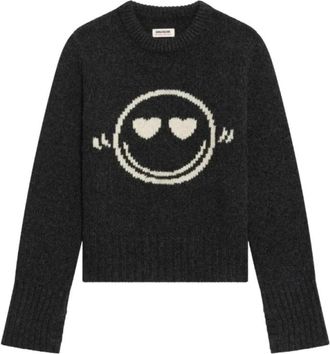 Zadig&Voltaire Malty Sweater - Dames - Ronde hals truien - Grijs - XS - Truien & Vesten