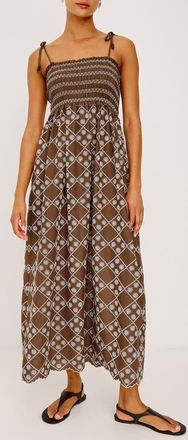 Rails Becca Floral Embroidery Maxi Dress in Cocoa Daisy Embroidery at Nordstrom, Size Xx-Small