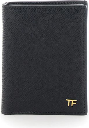 Tom Ford Leren Kaarthouder met Vouwsluiting - Heren - Portefeuilles - Zwart - ONE Size - Accessoires