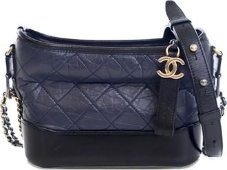 Chanel 2019 Small Bicolor Aged Calfskin Gabrielle crossbody bag - Blauw