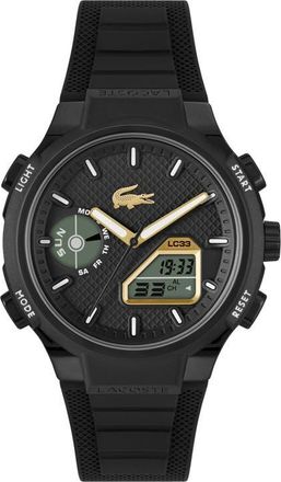 Lacoste LC33 Silicone Strap Watch, 45mm in Black at Nordstrom