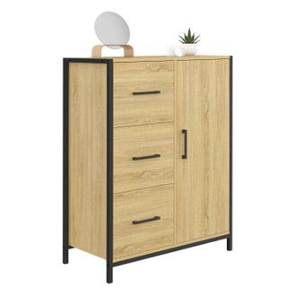 IDMarket Detroit Cassettiera Da Bagno A 3 Cassetti E 1 Armadio Dal Design Industriale
