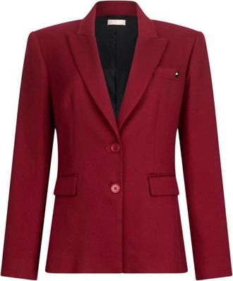 Liu Jo Stijlvol Rood Buitenkleding Aw 25 - Dames - Blazers - Rood - M - Leer - Jassen