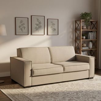 Talamo Italia Sofa Cama Dekuba, Sof&aacute; De 2 Plazas, 100% Made In Italy, Sof&aacute; De Sal&oacute;n Con Apertura Giratoria, En Tela Acolchada, Con Reposabrazos Est&aacute;ndar, Cm 180x95h